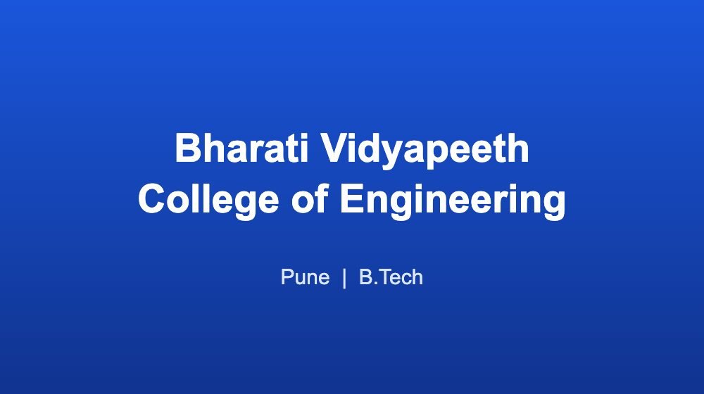 Bharati Vidyapeeth (Deemed to be University) College of Engineering, Pune (BVP)